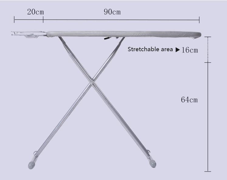 VIO® Multifunctional Ironing Table Fold Up Ironing Board with Metal Press Holder Heat Resistant Removable Cover Foldable Powder Coated Metal Alloy Body Non Slip Feet For Home Hotel