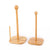 VIO Bamboo Paper Towel Holder Tissue Paper Holder Toilet Paper Roll Stand Counter Top Bamboo Stand Up Paper Holder for Rolls Used in Kitchen Living Room Bathroom Toilet (SQUARE)