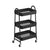 VIO 3 Tier Utility Rolling Plastic Storage Cart Trolley with Wheels Handle Multifunational Easy Assembly Storage Basket Organizer Shelves for Home Kitchen Bedroom Bathroom Office (Metal Black)