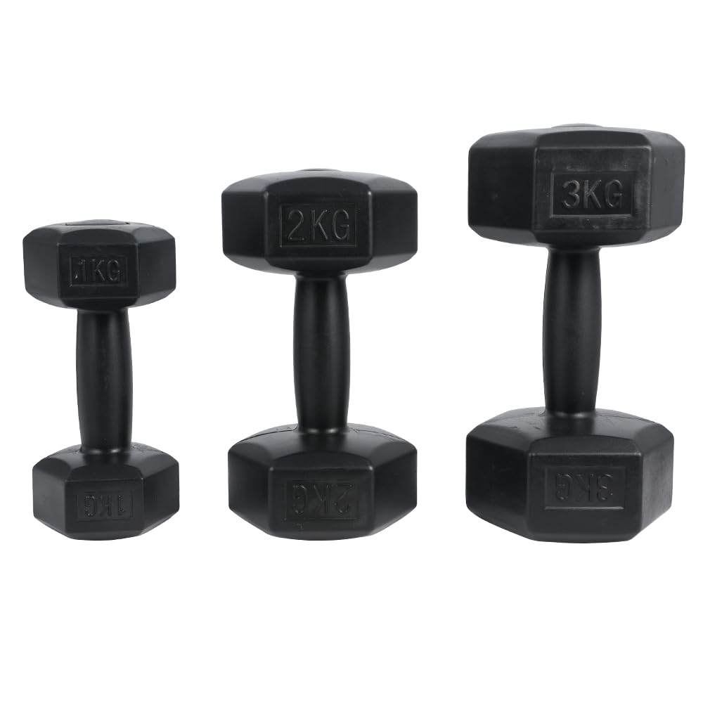 VIO 2 Pieces Non-Slip Hexagonal Dumbbell Neoprene Sand Cement Fixed Weight Hex Dumbbells for Exercise Fitness Core Strength Weight Training Home Gym