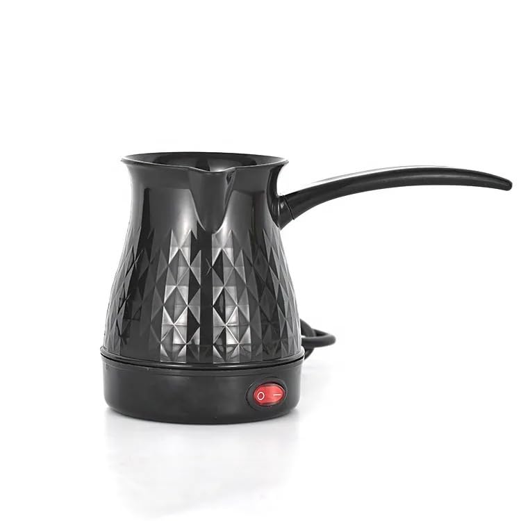 VIO® Electric Hot Water Milk Tea Coffee Kettle Stainless Steel Greek Turkish Coffee Maker Portable Electric Portable Heating Machine Portable Hot Pot (Black-1)