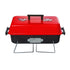 VIO Barbecue Grill Stainless Steel Charcoal Grill Foldable Durable Outdoor Household Camping BBQ Smoker for Outdoor Cooking Picnic Patio Backyard Camping Cooking (Barbecue with Red Lid)