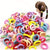 VIO® 120 PCS Colorful Soft Small Mini Hair Ties Seamless Elastic Hair Bands Scrunchies Diameter Small Ponytail Holders for Girls Boys Toddler Baby Hair Accessories 1 Inch Diameter (Pink Purple)