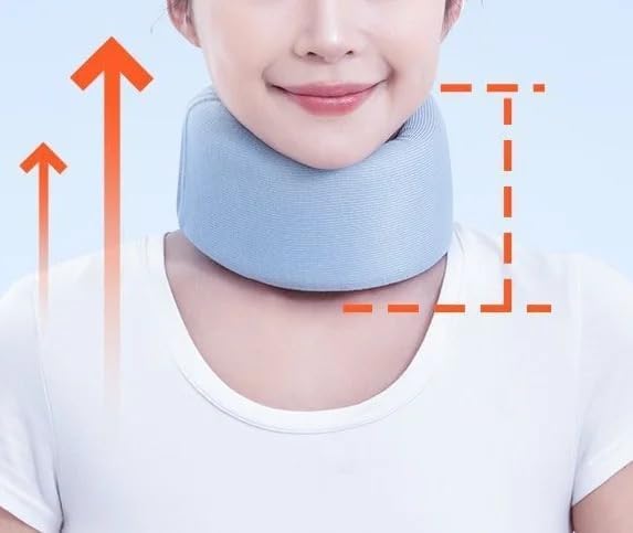 VIO® Soft Foam Neck Brace Adjustable Cervical Collar Universal Spine Vertebral Brace Pain Pressure Relief Posture Corrector Promotes Alignment Supports Injury Stabilization Sleep for Women Men (Blue)