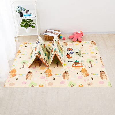 VIO Baby Non-slip Portable Foldable Play Mat, Infant Baby Crawling Mat, Toddler and Kids Waterproof Foam Floor Mat, Washable, Easy-wipe Foam Mat