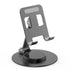 VIO® Foldable Adjustable Aluminum Metal Mobile Phone Tablet Holder with 360 Degree Rotation Stand Stable Sturdy Anti Slip Compatible with Smart Phones iPhone for Home Office Desk Travel (Black)