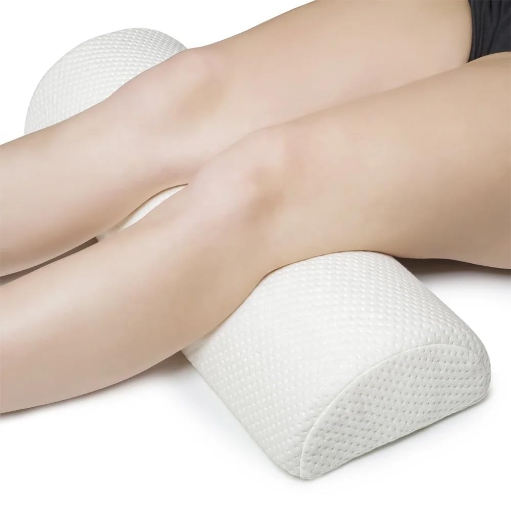 VIO® Memory Foam Pressure Pain Relief Pillow for Legs Knees Joints Back Hip Half Round Leg Positioner Support Pillow for Sciatica Muscle Fatigue Relief Circulation (Half Round)