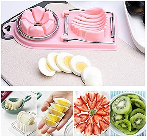 VIO Egg Slicers Egg Cutter Egg Piercer Boiled Egg Slicer Boiled Egg Cutter Kitchen Gadget (PEACH)