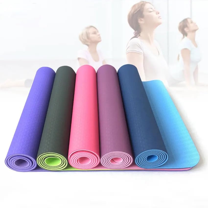 VIO Anti-Slip Roll-Up Yoga Mat, Eco-Friendly Foldable Non-Slip Soft Exercise Mat for Pilates Fitness Gym Workout for Men Women Beginners Elderly for Indoor Outdoor (183CM*61CM* 6MM)