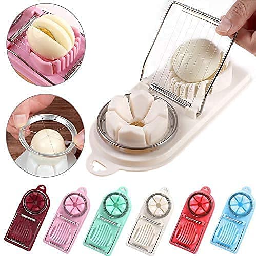 VIO Egg Slicers Egg Cutter Egg Piercer Boiled Egg Slicer Boiled Egg Cutter Kitchen Gadget (PEACH)