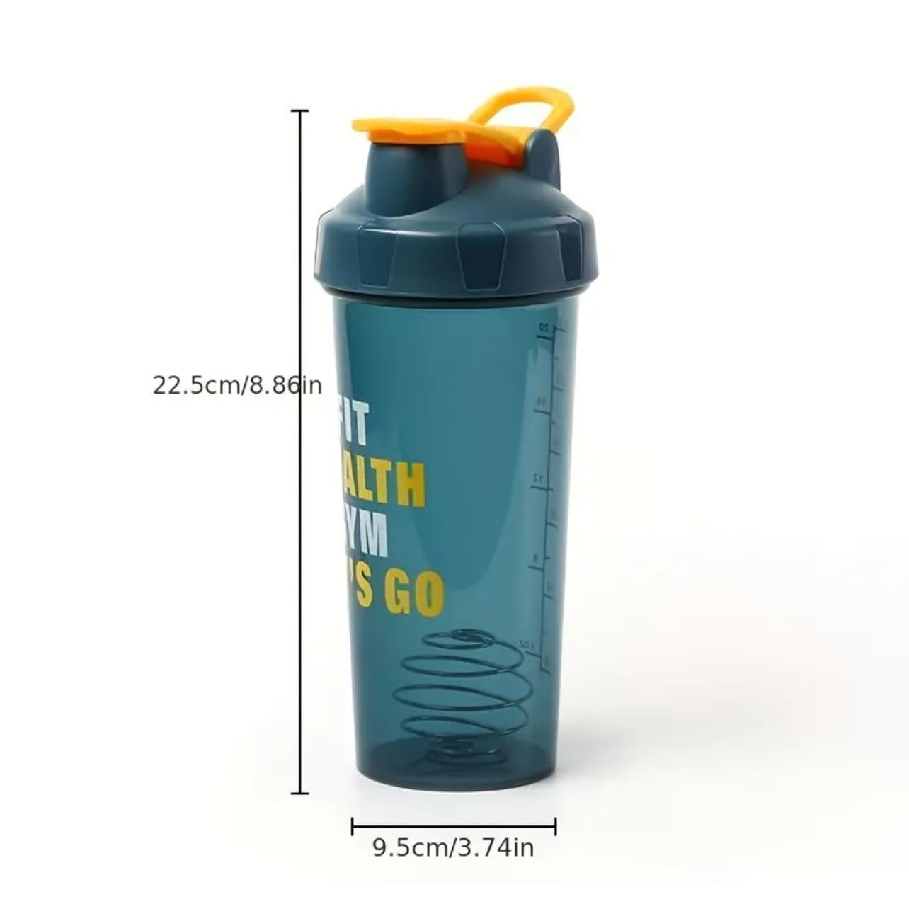 VIO® 20 Oz Protein Shaker Drinks Cup 100% Leak Proof Water Bottle with Stainless Steel Supplement Protein Stirring Ball and Flip Top Lid for Fitness Exercise Yoga Sports Gym Men Women (Black)