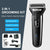 VIO Professional 3 In 1 Electric Rechargeable Mens Shaver Hair Trimmer Nose Hair Trimmer Grooming Kit with Replaceable Head (BLACK)