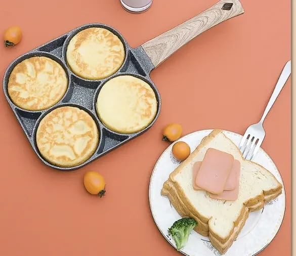 VIO Non-Stick Egg Frying Pan Pancake Omelette Pan Aluminium Alloy Fried Egg Cooker for Cooking Ham Omelette Egg (4 Cup)