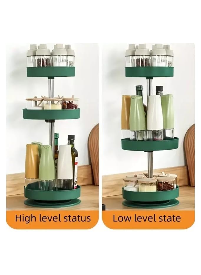 VIO® 3 Tier Turntable Spice Rack Organizer Steel 360 Degree Rotatable Rack Stand for Kitchen Cabinet Countertop Pantry Storage Bathroom Beauty Products Makeup Organizer Accessories