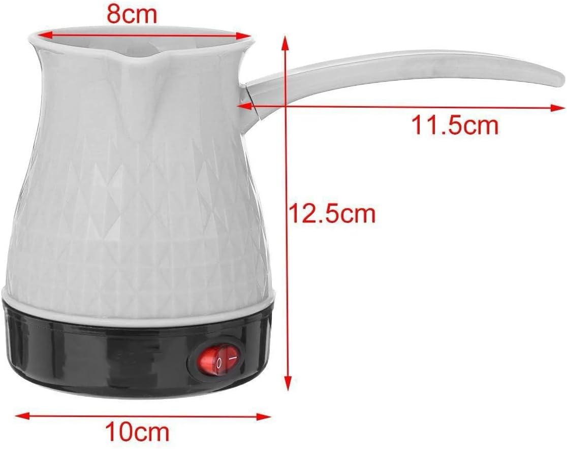 VIO® Electric Hot Water Milk Tea Coffee Kettle Stainless Steel Greek Turkish Coffee Maker Portable Electric Portable Heating Machine Portable Hot Pot (Grey-1)