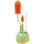 VIO Silicone Baby Bottle Brush Cleaner Set with Stand Straw Teat Nipple Brush for Cleaning Baby Bottles Pacifiers Food Containers Flasks Narrow Neck Jars Sports Bottle Glassware (Orange Green)