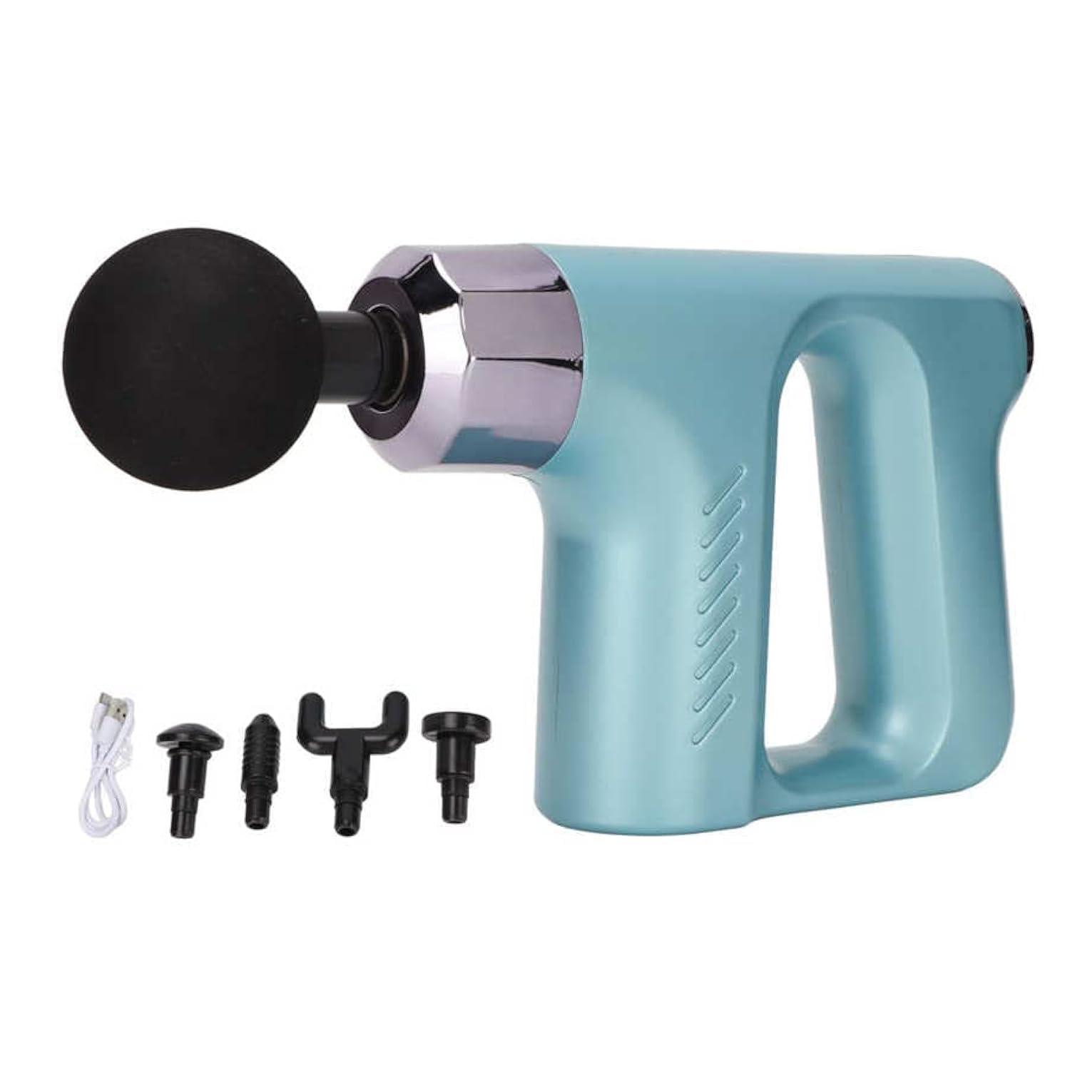 VIO Massage Gun Muscle Massager Gun Deep Tissue Percussion Handheld for Athletes with 4 Practical Heads and 5 Speeds (BLUE)