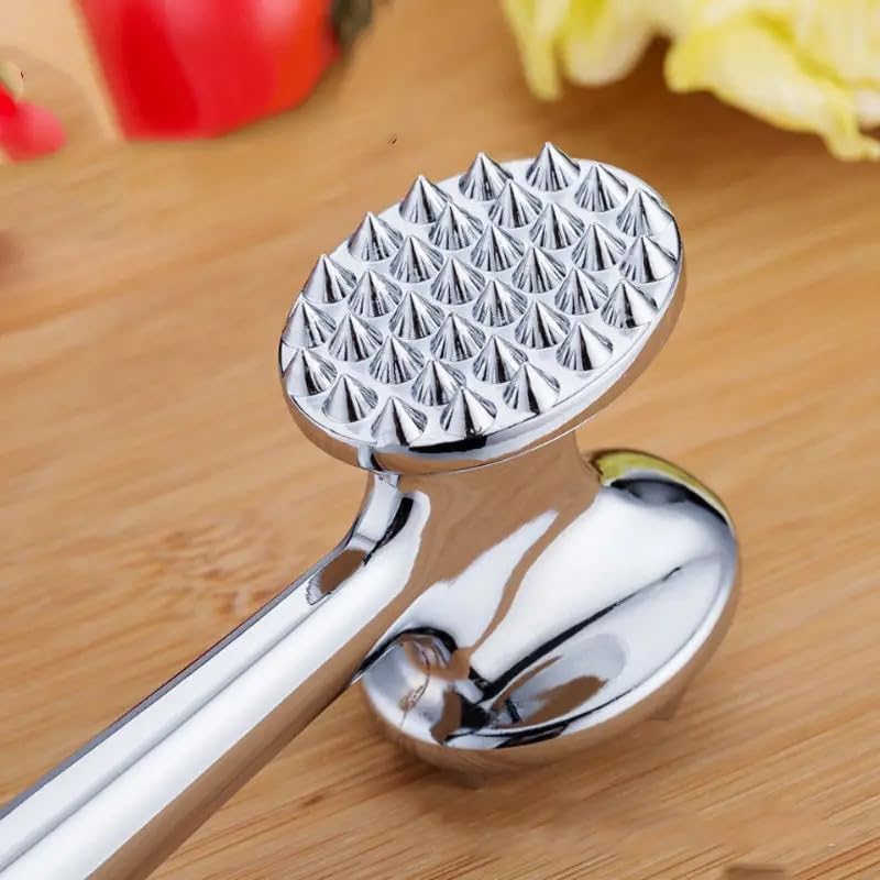 VIO® Double Sided Meat Tenderizer Hammer Heavy Duty Construction Kitchen Pounder Mallet Tool with Comfortable Grip Handle for Steak Beef Poultry Fish Meat Frozen Cuts Tenderizing (Style 1)