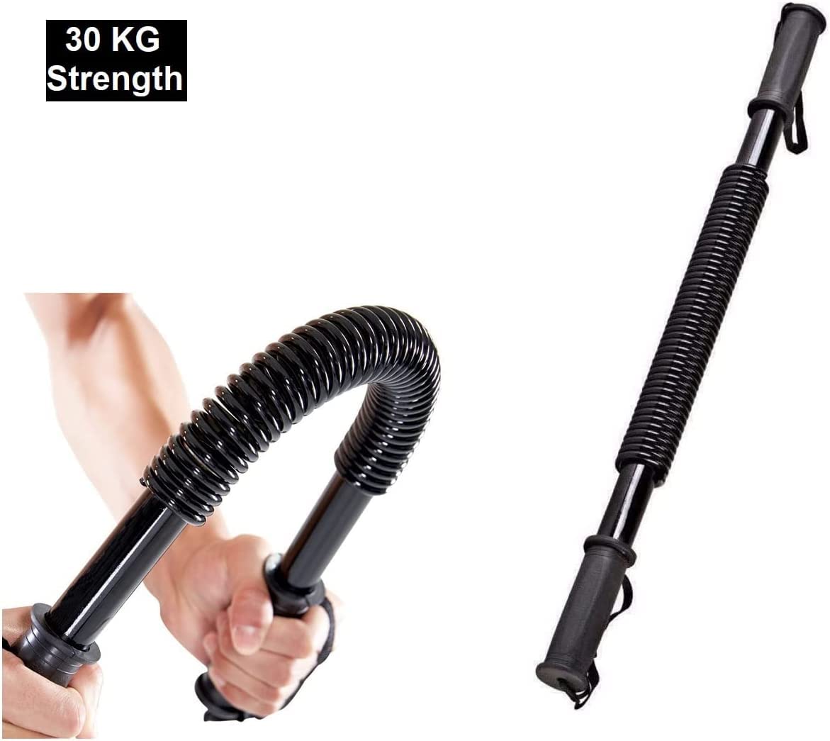 VIO Power Twister Spring Exerciser Arm Press Bar - 30 KG Strength - Black