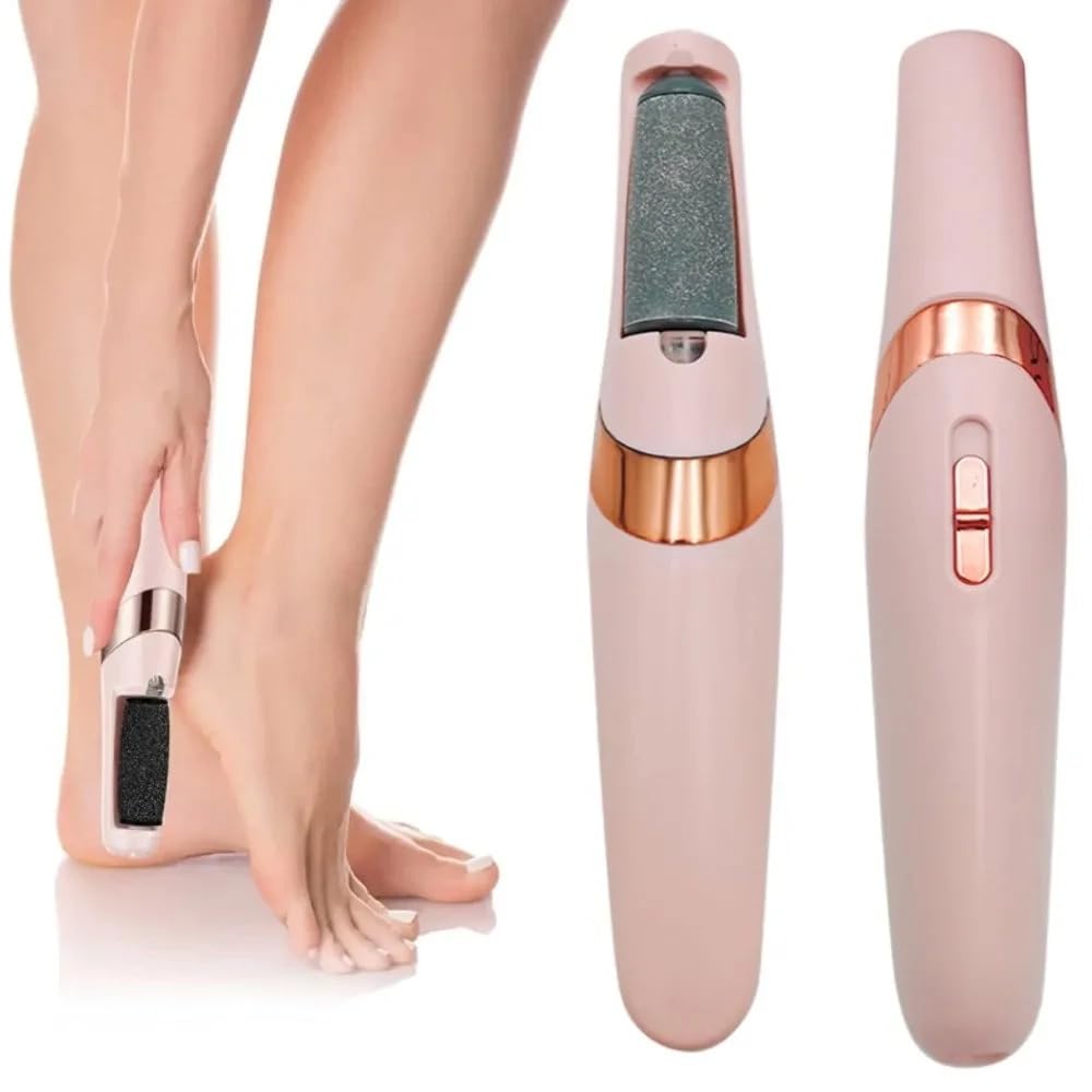 VIO® Electric Callus Remover for Feet Pedicure Tools with 2 Coarse Fine Roller Grinder Scrubber USB Rechargeable Portable Spa Pedicure Foot File Care Perfect for Hard Cracked Dry Dead Skin (Peach)