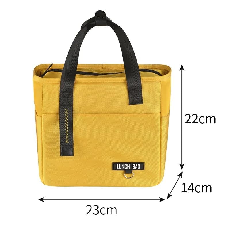 VIO Insulated Waterproof Lunch Bag, Thermal Reusable Lunch bag for Office Work School College Travel Picnic, Small Cooler Tote Bag for Men Women Boys Girls Indoor Outdoor (Yellow)