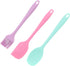 VIO Non-stick Silicone Kitchenware Cooking Tool Set, Flexible, Heat-Resistant, Easy-Clean Kitchen Rubber Spatula, Brush, Spoon (Assorted Colors) (Lavender-Pink-Blue)