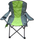 VIO Large Outdoor Chair Padded Durable Foldable Beach Chair with Bag Cup Holder for Outdoor Pool Picnic Camping Travel Fishing Lawn Supports Up to 125 KG (275LBS) (Green Grey)