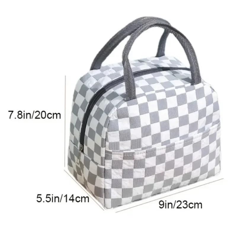 VIO Small Insulated Waterproof Lunch Bag Thermal Reusable For Office Work School College Travel Picnic Cooler Tote for Men Women Boys Girls 23 20 14 CM (White)