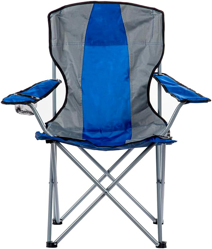 VIO® Outdoor Camping Chair Durable Sturdy Foldable Portable Chair with Bag Cup Holder for Outdoor Beach Pool Picnic Travel Fishing Lawn Patio Outdoor 50 50 75CM Load Limit 85 KG (Blue)