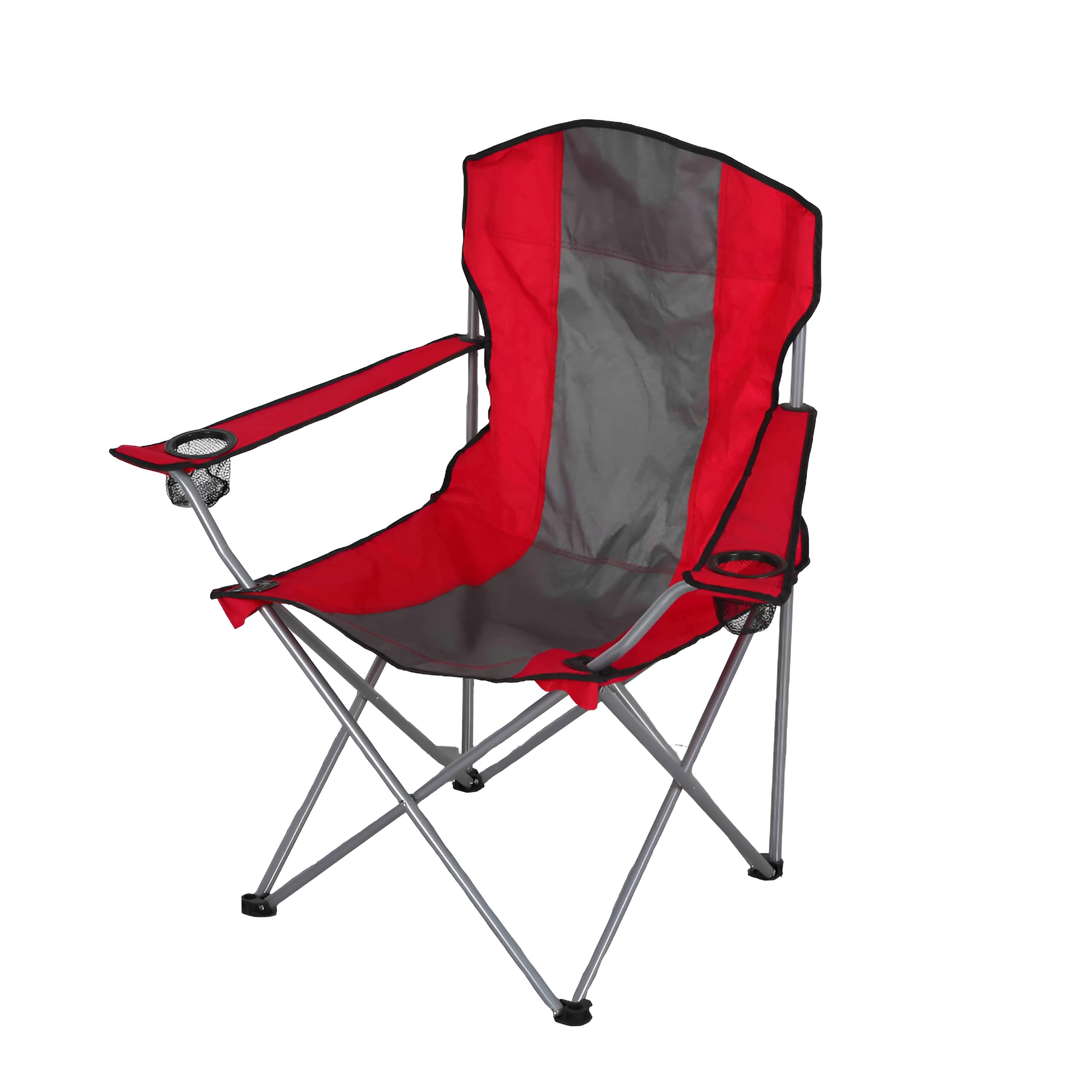 VIO® Outdoor Camping Chair Durable Sturdy Foldable Portable Chair with Bag Cup Holder for Outdoor Beach Pool Picnic Travel Fishing Lawn Patio Outdoor 50 50 75CM Load Limit 85 KG (Red)