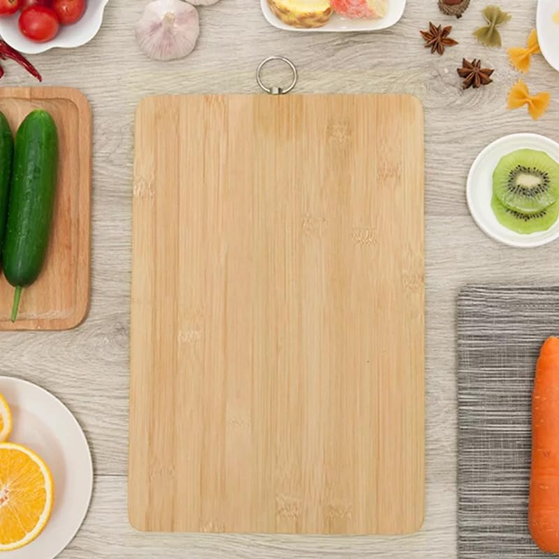 VIO® Large Bamboo Wooden Cutting Chopping Dicing Serving Board for Vegetables Fruits Meat Cheese Breads Sushi Eco Friendly Long Lasting Moisture Resistant Board For Kitchen Cafe (Large 36 26CM)