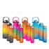 VIO Set of 3 Sports Water Bottles 3 Pack Motivational Bottles with Time Capacity Marker For School Office Home Gym Exercise Fitness Cycling Outdoor Men Women Kids 2000 900 500 ML (Pink Green Orange)