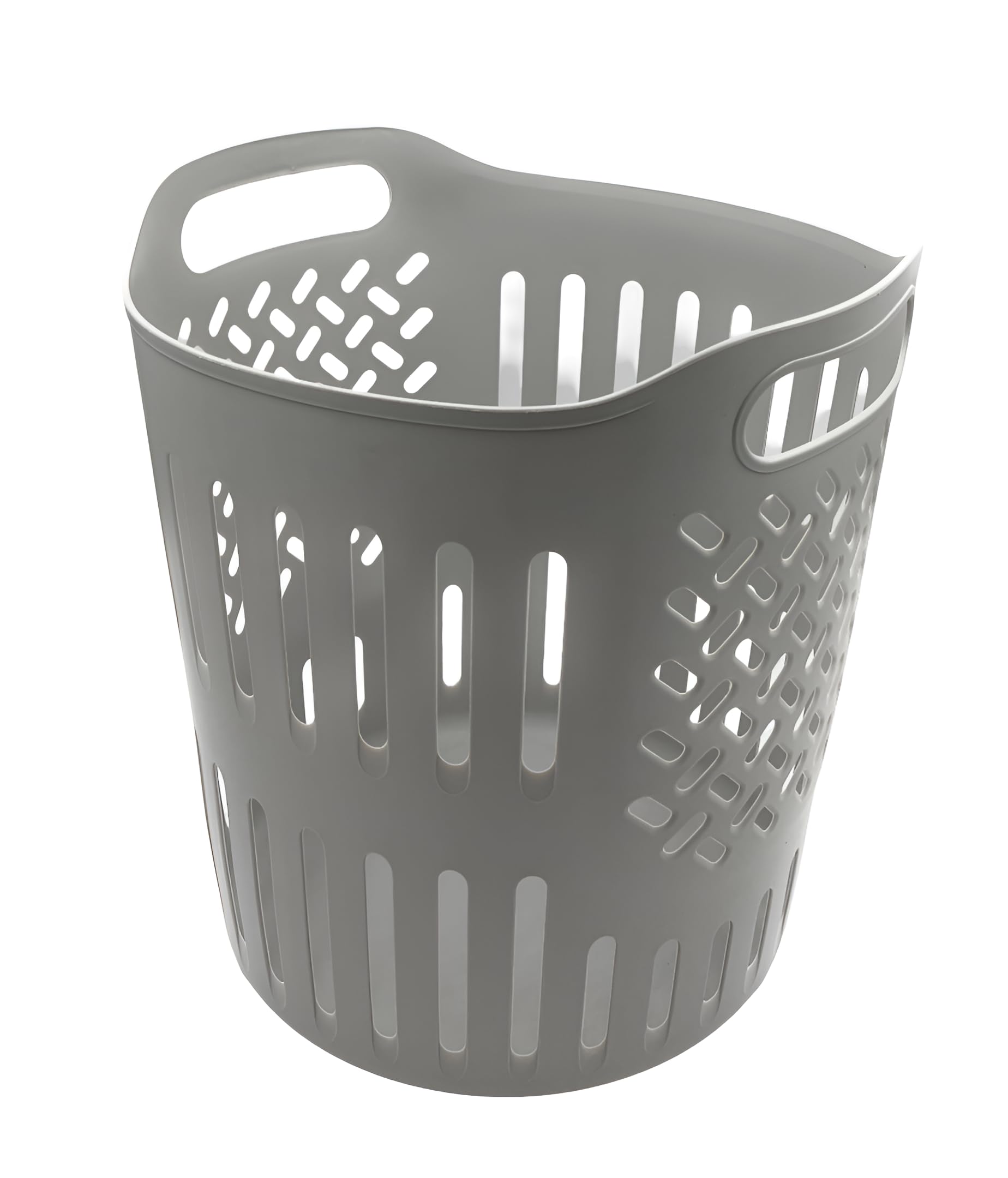 VIO Plastic Laundry Bin, Multi-Purpose Flexible Laundry Storage Basket Hamper, Light Weight and Durable Large Dirty Clothes Organizer Basket with Handles 40 Litres (Medium Grey)