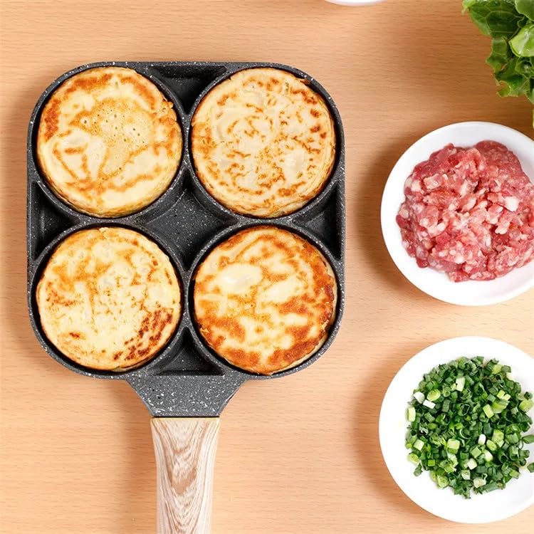 VIO Non-Stick Egg Frying Pan Pancake Omelette Pan Aluminium Alloy Fried Egg Cooker for Cooking Ham Omelette Egg (4 Cup)