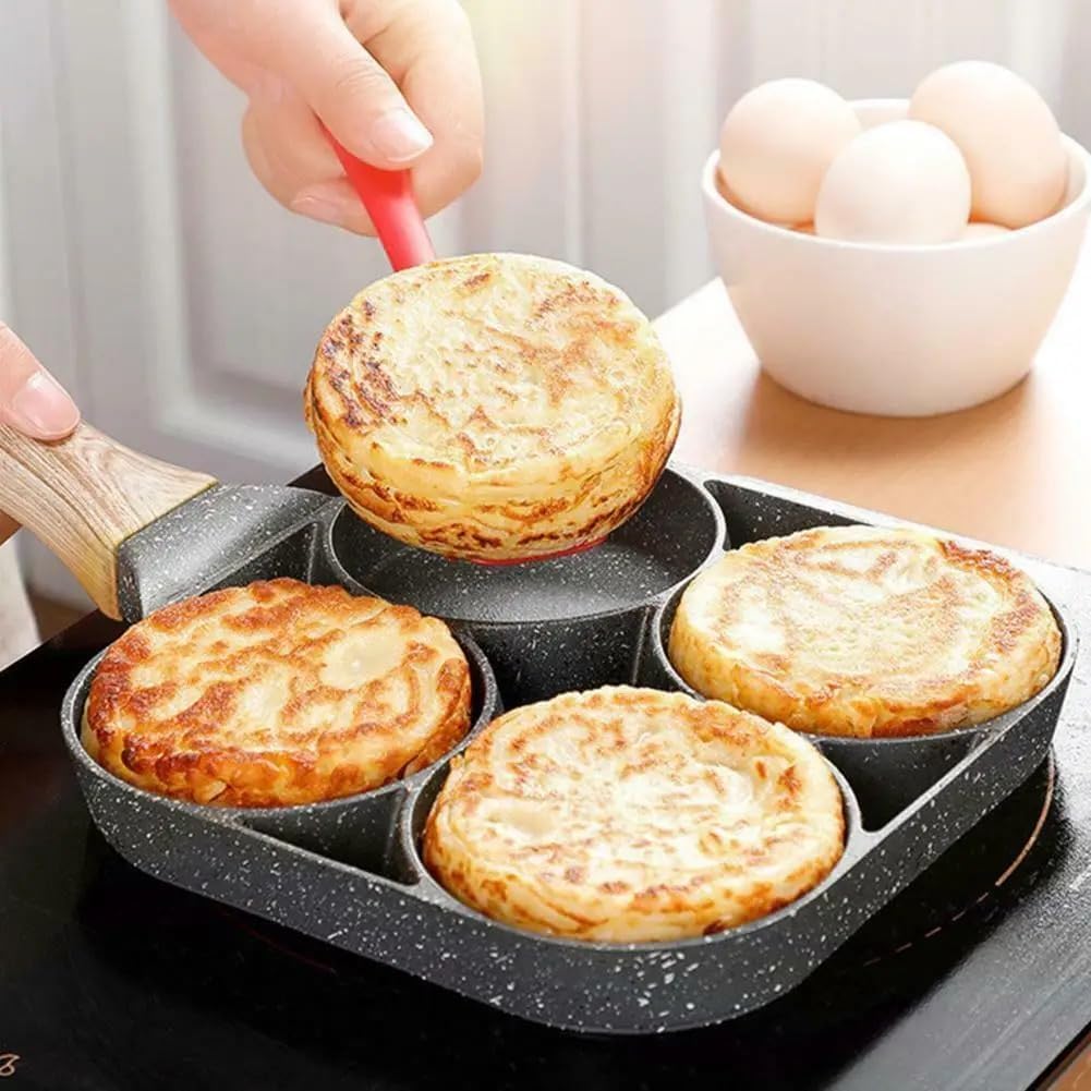 VIO Non-Stick Egg Frying Pan Pancake Omelette Pan Aluminium Alloy Fried Egg Cooker for Cooking Ham Omelette Egg (4 Cup)