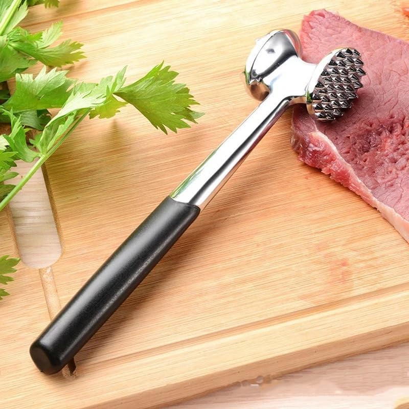 VIO® Double Sided Meat Tenderizer Hammer Heavy Duty Construction Kitchen Pounder Mallet Tool with Comfortable Grip Handle for Steak Beef Poultry Fish Meat Frozen Cuts Tenderizing (Style 1)