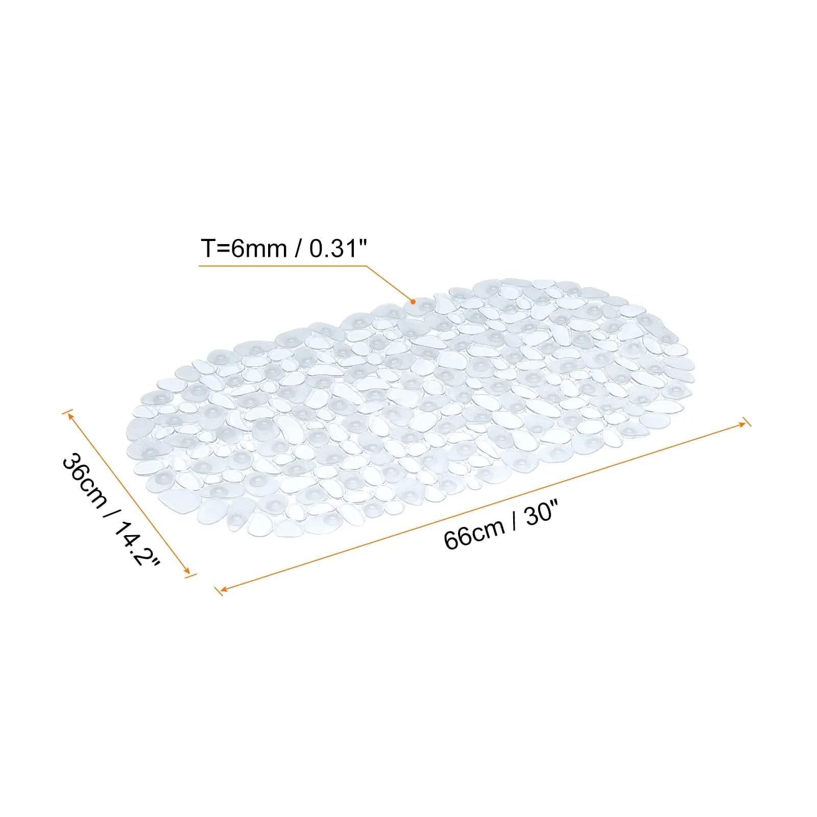 VIO 2 Pack Anti Slip Bath Mat Safety Non Slip Mat with Suction Cups Durable Soft Rubber Bath Tub Shower Mat with Suction Cups Large Size Machine Washable Non Skid Light Weight PVC Mat (Clear)