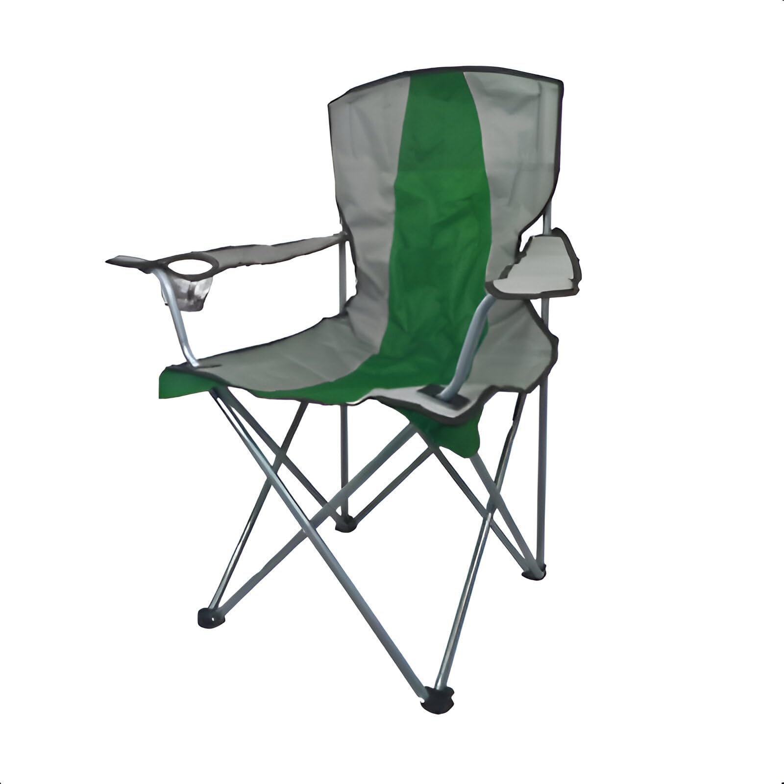 VIO® Outdoor Camping Chair Durable Sturdy Foldable Portable Chair with Bag Cup Holder for Outdoor Beach Pool Picnic Travel Fishing Lawn Patio Outdoor 50 50 75CM Load Limit 85 KG (Green)