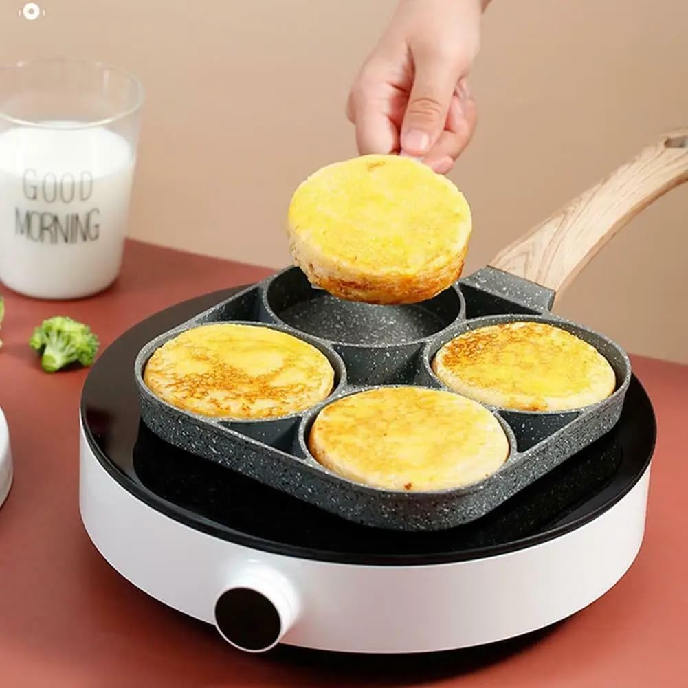 VIO Non-Stick Egg Frying Pan Pancake Omelette Pan Aluminium Alloy Fried Egg Cooker for Cooking Ham Omelette Egg (4 Cup)