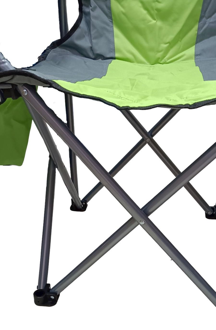 VIO Large Outdoor Chair Padded Durable Foldable Beach Chair with Bag Cup Holder for Outdoor Pool Picnic Camping Travel Fishing Lawn Supports Up to 125 KG (275LBS) (Green Grey)