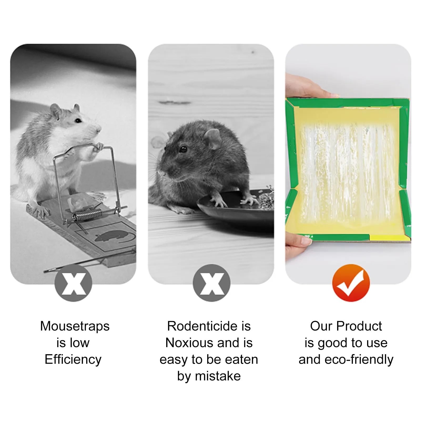 VIO Expert Catch Sticky Glue Trap Board for Rats, Mice, Cockroaches, Spiders, Bugs, Pests, Ants, Non-toxic Eco-Friendly Bugs Pest Catcher for Indoor and Outdoor Use (Pack of 5)