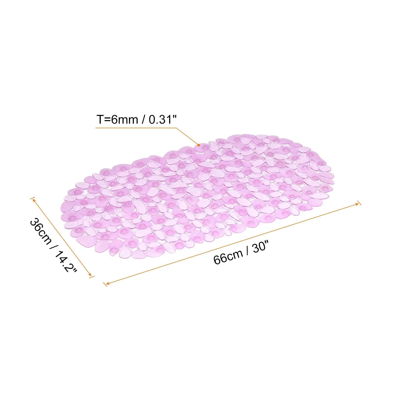 VIO 2 Pack Anti Slip Bath Mat Safety Non Slip Mat with Suction Cups Durable Soft Rubber Bath Tub Shower Mat with Suction Cups Large Size Machine Washable Non Skid Light Weight PVC Mat (Pink)