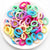 VIO® 120 PCS Colorful Soft Small Mini Hair Ties Seamless Elastic Hair Bands Scrunchies Diameter Small Ponytail Holders for Girls Boys Toddler Baby Hair Accessories 1 Inch Diameter (Pink Purple)