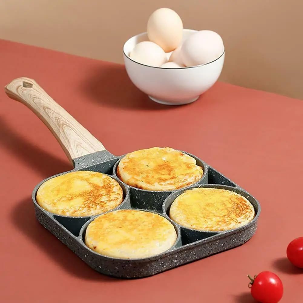 VIO Non-Stick Egg Frying Pan Pancake Omelette Pan Aluminium Alloy Fried Egg Cooker for Cooking Ham Omelette Egg (4 Cup)