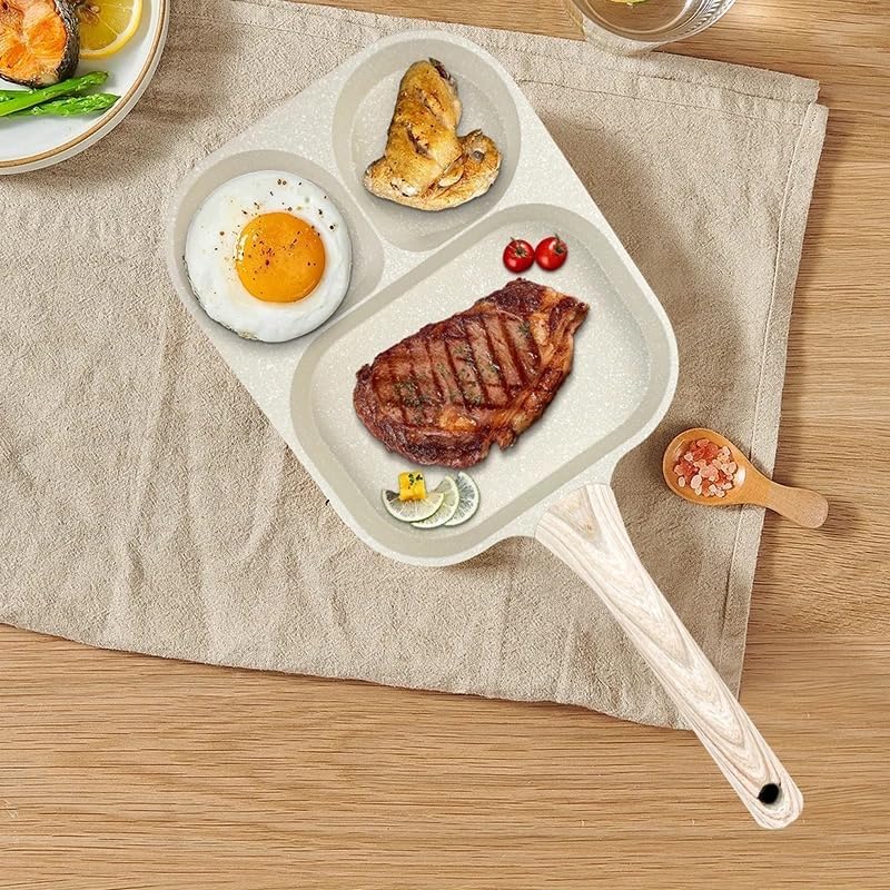 VIO Non-Stick Egg Frying Pan Pancake Omelette Pan Aluminium Alloy Fried Egg Cooker for Cooking Ham Omelette Egg 3 Cup (Aluminum Alloy)