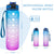 VIO 1 Litre Water Bottle with Straw, Time Markings Motivational Sport Water Bottle, Drinks Bottle for Girls, Boy, Fitness, Outdoor, Cycling, Gym, School (Blue purple)