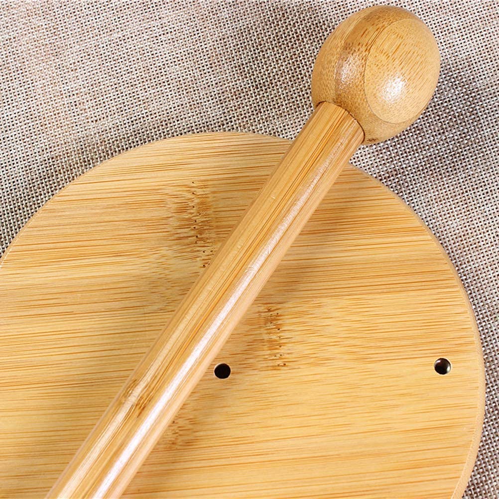 VIO Bamboo Paper Towel Holder Tissue Paper Holder Toilet Paper Roll Stand Counter Top Bamboo Stand Up Paper Holder for Rolls Used in Kitchen Living Room Bathroom Toilet (ROUND)