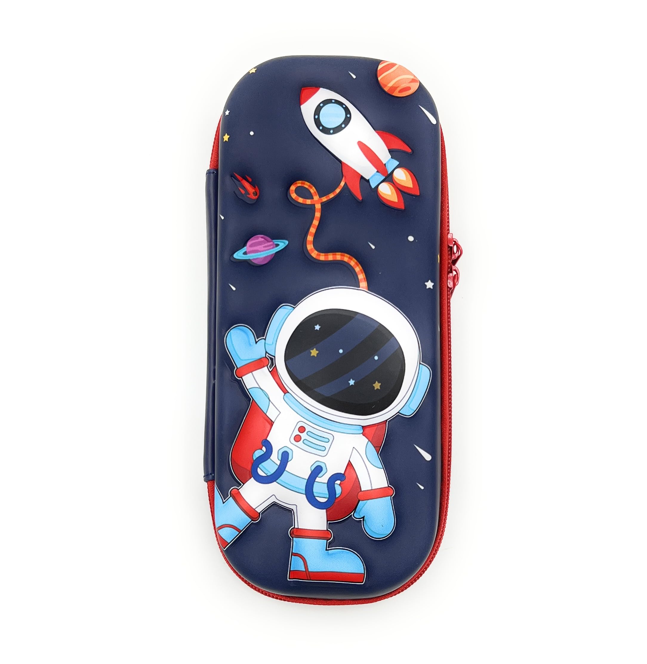 VIO® Kids 3D Astronaut Pencil Zipper Case Space Themed Lightweight Stationery Pen Pouch Storage Organizer Perfect Party Favors Great Gift for Children Boys Girls School Supplies (Dark Blue)