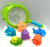 VIO Bath Toys, Fish Pool Toys with Sounds for Kids, Toddlers, Baby, Scoop Net Bath and Fishing Toys (7Pcs) (Color - Green)