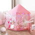 VIO Princess Castle, Play Tent, Large Kids Tent, Hexagonal Kids Playhouse for Indoor & Outdoor Use, Size 120cm * 120cm (PINK)